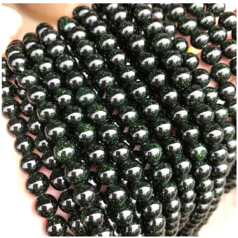 Natural Golden Sandstone & Blue Sandstone & Green Sandstone Loose Beads for Jewelry Making Bracelet