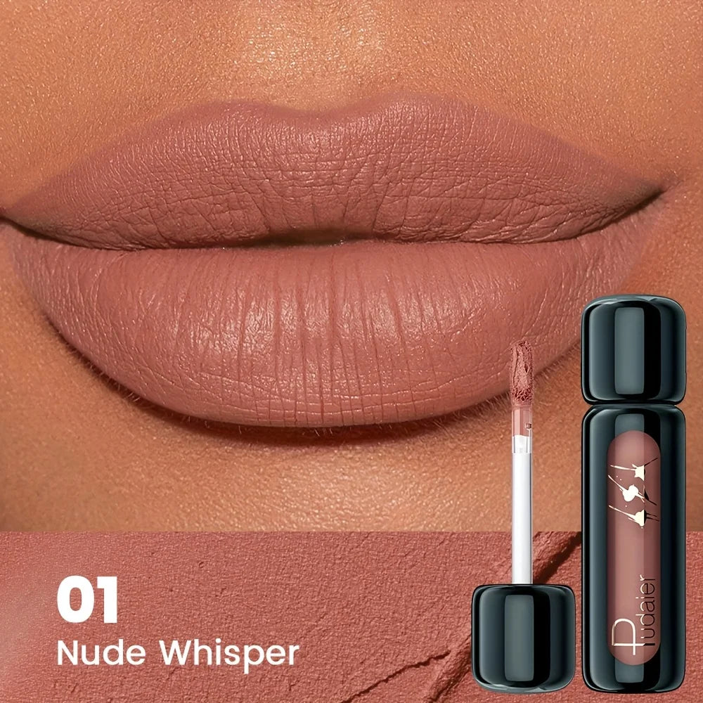 1pc Matte Velvet Lip Gloss, Highly Saturated Liquid Lip Mud, Non-Stick Long Lasting, All Skin Tones Compatible