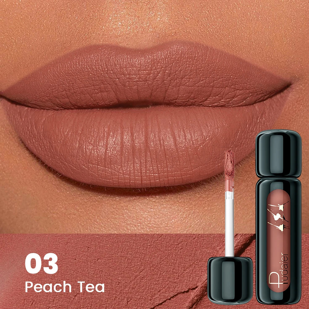 1pc Matte Velvet Lip Gloss, Highly Saturated Liquid Lip Mud, Non-Stick Long Lasting, All Skin Tones Compatible