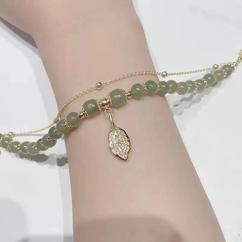 Luxury Love Gold Hotan Jade Bracelet