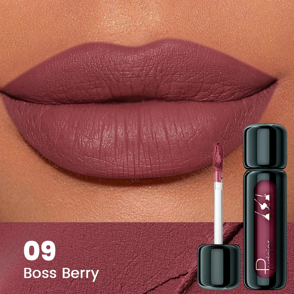 1pc Matte Velvet Lip Gloss, Highly Saturated Liquid Lip Mud, Non-Stick Long Lasting, All Skin Tones Compatible
