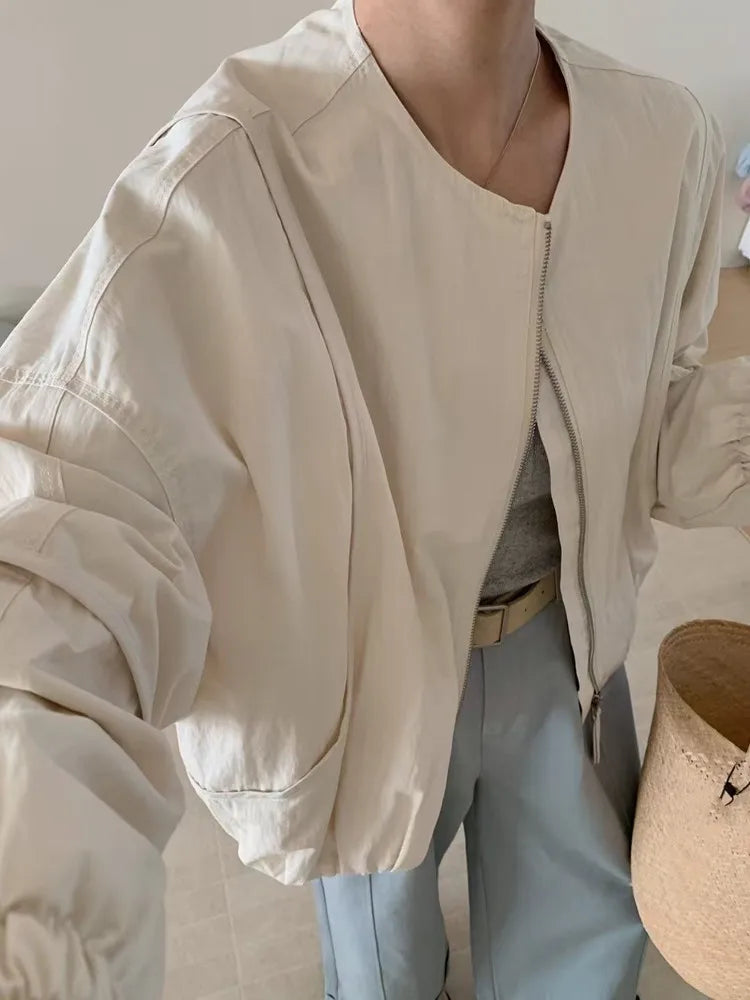 Korean Style Solid Color Women's Coat