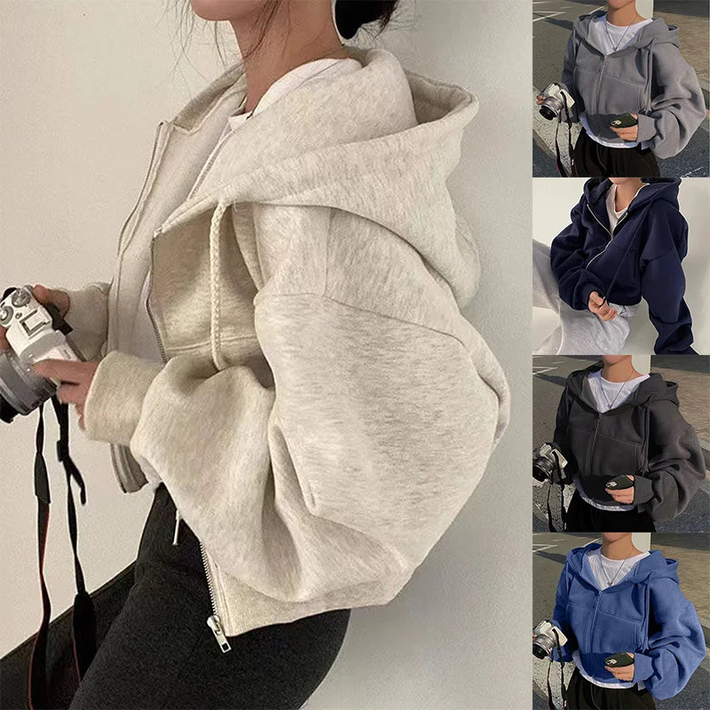 Autumn New Insfleece-lined Versatile Cropped