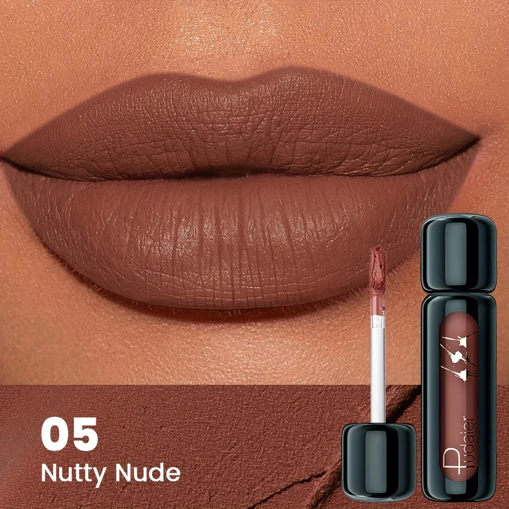 1pc Matte Velvet Lip Gloss, Highly Saturated Liquid Lip Mud, Non-Stick Long Lasting, All Skin Tones Compatible