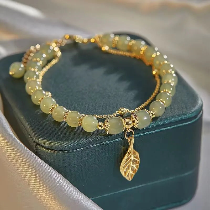 Luxury Love Gold Hotan Jade Bracelet