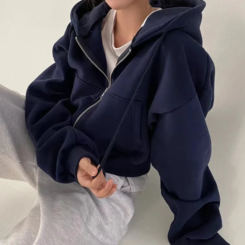 Autumn New Insfleece-lined Versatile Cropped