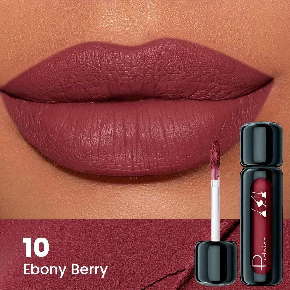 1pc Matte Velvet Lip Gloss, Highly Saturated Liquid Lip Mud, Non-Stick Long Lasting, All Skin Tones Compatible