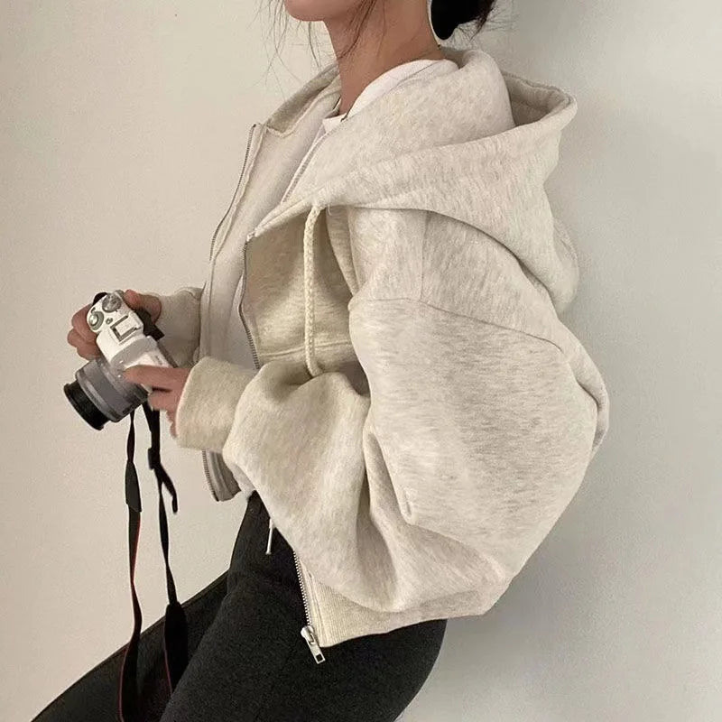 Autumn New Insfleece-lined Versatile Cropped