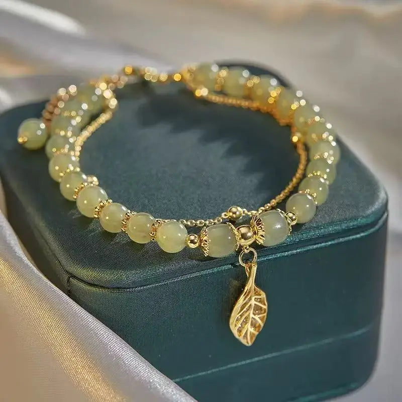 Luxury Love Gold Hotan Jade Bracelet