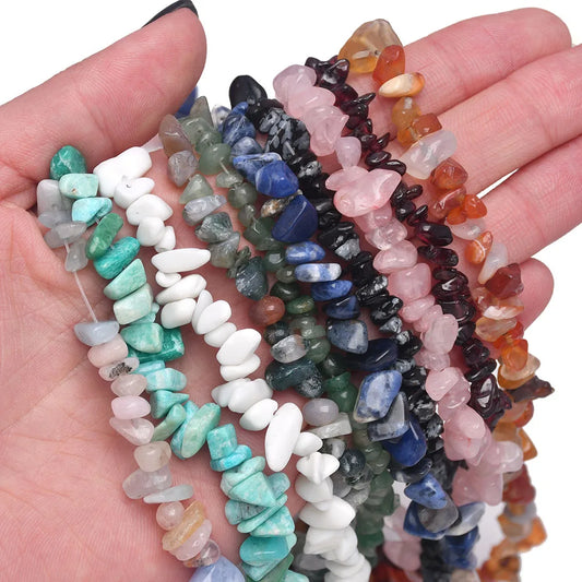 16 inch Natural Stone Beads Chips Beads 5-8mm Irregular Crystal Agate Gravel Beads Diy Bracelet For Jewelry making