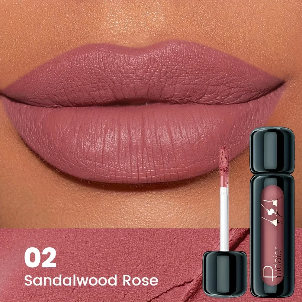 1pc Matte Velvet Lip Gloss, Highly Saturated Liquid Lip Mud, Non-Stick Long Lasting, All Skin Tones Compatible