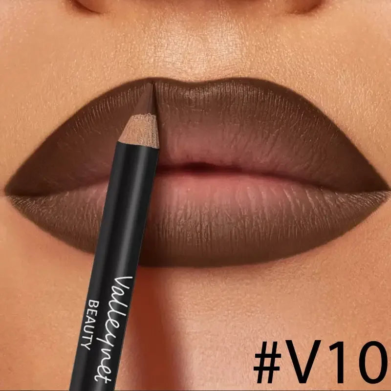 4pcs Lip Kit Set-3pcs Lip Liner+1pc Lip Glaze, Waterproof&Long-Lasting Matte Effect
