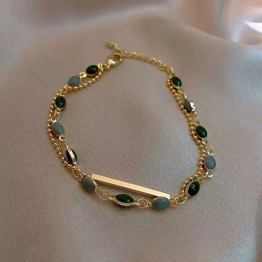 Luxury Love Gold Hotan Jade Bracelet